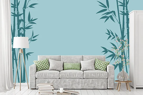 living room wall stencil design